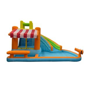 Matériaux et conception sûrs Jouets de sport pour enfants en intérieur et en extérieur Château gonflable avec canon, jeu de lancer d'anneaux, toboggans aquatiques - Product Image 3