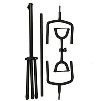 Gh-555 Usine Directe En Gros Universel Noir Métal Musical Électrique Double Trépied Guitare Ukulélé Stand