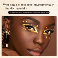Autocollants de maquillage pour les yeux personnalisables avec logo doré, autocollants de maquillage de scène, autocollants pour eye-liner européens-américains, autocollants de tatouage