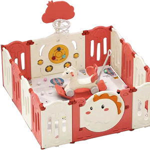 Jeu de <span class=keywords><strong>parc</strong></span> <span class=keywords><strong>pliable</strong></span> pour enfants Sécurité intérieure Barrière de jeu pour <span class=keywords><strong>bébé</strong></span> Balançoire à cheval à bascule Jouet écologique en plastique PE pour enfants Intérieur bon marché - Product Image 1