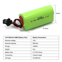 Pack de batteries rechargeables NiMH personnalisées AA AAA 3.6V 800mAh 1200mAh 1300mAh 3300mAh pour téléphones sans fil, lampes de poche, lampes solaires