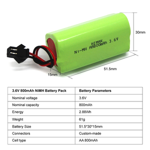 Paquete de Baterías Recargables NiMH AA AAA Personalizadas de 3.6V 800mAh 1200mAh 1300mAh 3300mAh para Teléfonos Inalámbricos, Linternas, Lámparas Solares - Product Image 1