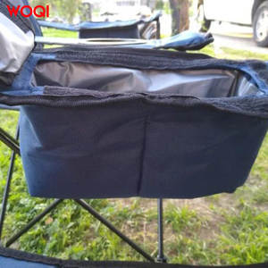 Chaise pliante de camping Woqi, bleu marine, structure en aluminium, tissu Oxford, avec porte-gobelet - Product Image 5