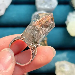 Wholesale Crystal Epidote Natural Raw Stone Garden Quartz Mixed Specimen Ring For Gift Feng Shui