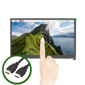 شاشة لمس, شاشة لمس 10.1 بوصة IPS بالسعة LCD 1024x600 عرض مع حامل مكبر صوت مراقب ل Raspberry Pi 4B/3B +