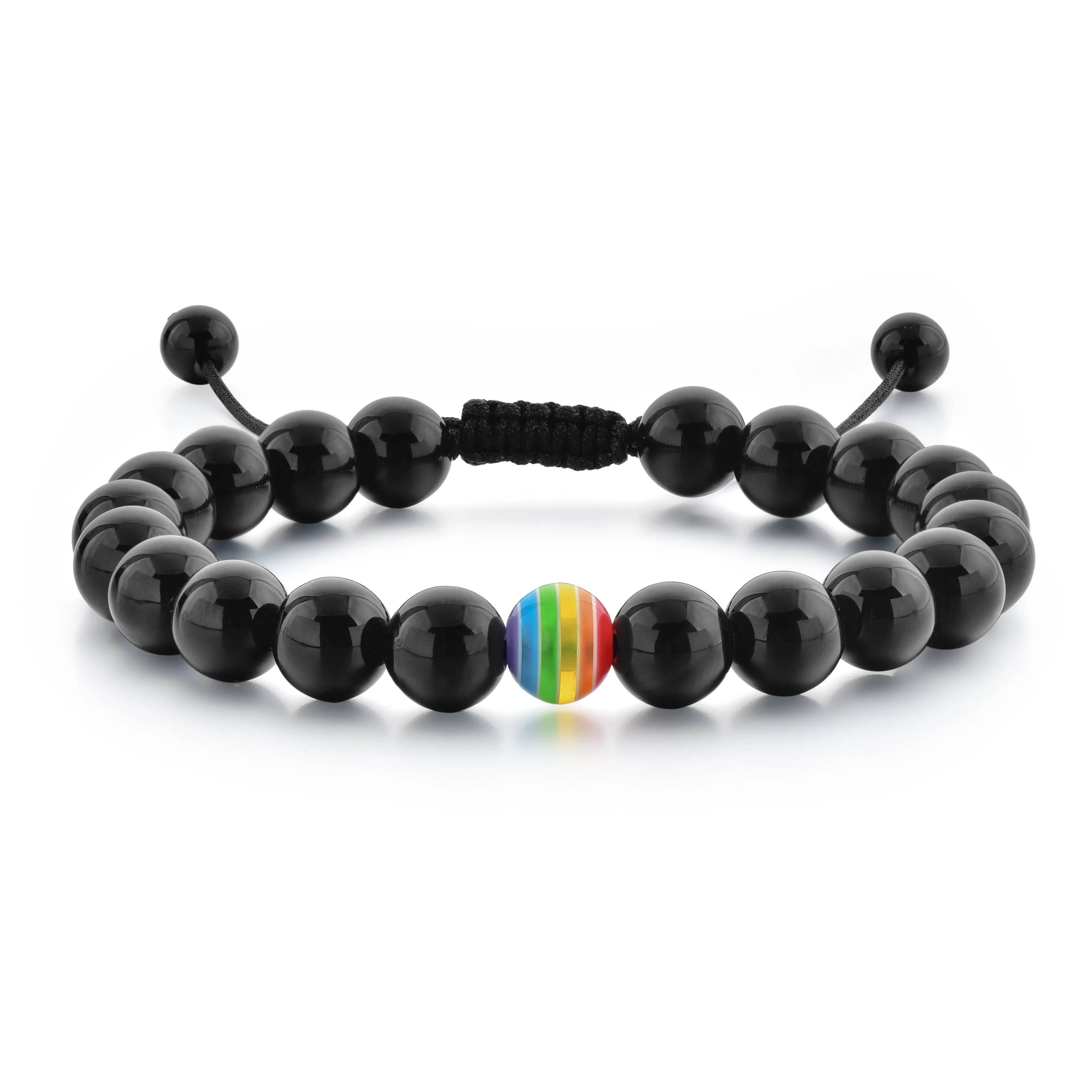 Новинка 2021, модный браслет 8 мм Howlite с мраморным камнем, бусинами, радужными бусинами для геев
