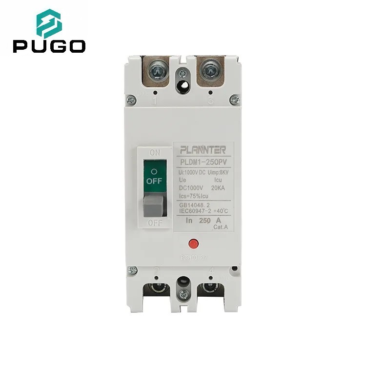 Moulded Case Circuit Breaker 2P DC1000V 250A 20kA Solar PV Thermal-Magnetic MCCB PUGO PLDM1-250PV · image 2