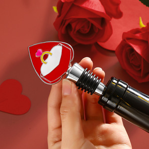 Heart Shaped <b>Wine</b> Stopper Gold Silver Rose Gold Zinc Alloy Sealing Bottle Stopper For Wedding Birthday Valentine Gift - Product Image 4