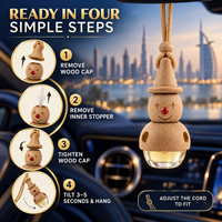 Diffuseur de parfum liquide personnalisé pour voiture avec bouchon en bois sculpté, concentration de parfum à 60%, rechargeable, OEM ODM, à suspendre, pour bureau