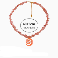 Collar de Cadena para Clavícula de Acero Inoxidable de Alta Calidad para Mujer, con Cuentas de Piedra Natural de Colores y un Colgante