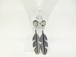 Pendientes de piedras preciosas de amatista verde natural hechos a mano, joyería de plata de ley 925, venta al por mayor, pendientes étnicos bohemios de moda para mujer - Product Image 2
