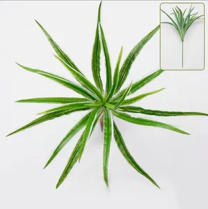 Manojo de hierba de simulación, planta Artificial, hoja de plástico, hojas de imitación, tallo único para decoración de pared DIY