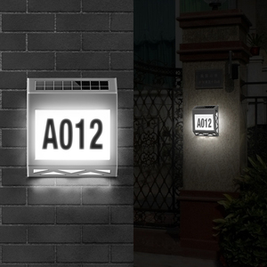 โคมไฟติดผนังรูปตัวอักษรเลขที่บ้าน ไฟโซลาร์กันน้ำ ไฟ LED ประดับประตู ไฟตกแต่ง - Product Image 6