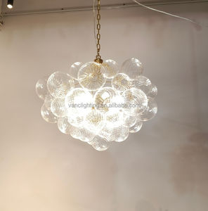 Роскошные комнатные шариковые подвесные светильники для столовой гостиной гостиничного светильника светильники ручной выдувной стеклянный пузырь люстра - Product Image 1