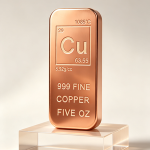 Barre de cuivre fin 999 de haute pureté de 5 oz pour l'artisanat, l'investissement et les cadeaux d'affaires - Product Image 4