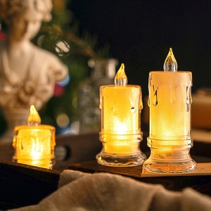 Bougies chauffe-plat électroniques coniques à <span class=keywords><strong>LED</strong></span> <span class=keywords><strong>Lampe</strong></span> d'ambiance chaude sans feu à piles longue durée - Product Image 2