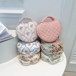 Sac à main personnalisé à imprimé floral vintage, en coton matelassé doux, pochette cosmétique pour femmes, sac de rangement pour maquillage de voyage - Product Image 2