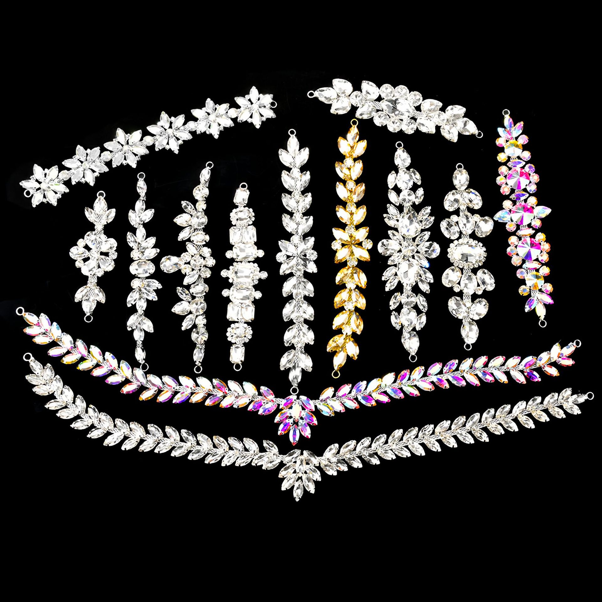 QUARKZMAN Chaîne Strass Cristal 10 Mètres, 2 Mm - Violet Foncé, Pour DIY Bijoux, Vêtements & Déco
