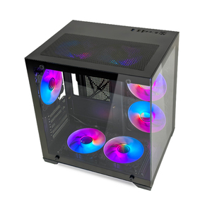 Gabinete de <span class=keywords><strong>PC</strong></span> para Juegos Manmu Hotsell MATX de <span class=keywords><strong>Torre</strong></span> Media RGB, Panel Lateral de Aleación de Aluminio y Acero con Ventana, Gabinetes de Computadora Micro ATX - Product Image 1