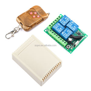 DC12V لوحة تحكم في التتابع اللاسلكي بأربعة مفاتيح للتحكم عن بعد بإضاءة ليد تعديل KR1204 MHz مستقبل MHz - Product Image 1