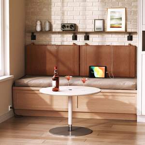 <span class=keywords><strong>Cabecero</strong></span> de cama tamaño King con tapicería de PU, <span class=keywords><strong>cabecero</strong></span> colgante de montaje en pared con puertos USB y luz LED para dormitorio, bar, entrada - Product Image 2