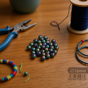 ลูกปัดโลหะทรงกลมสีรุ้งขนาด 10 มม. ยี่ห้อ Ilan Abalorios สำหรับทำเครื่องประดับ - Product Image 2