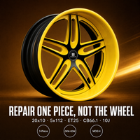 Jantes forgées jaunes 5-Y 3 pièces 20x10 5x112 6061 T6 sur mesure à déport profond pour Mercedes, livraison directe usine OEM, vente chaude