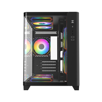 AntarcChill MATX PC Case Curved Glass Pc Cabinet Gaming Computer Cases and Towers Cpu Case Spcc Metal Comput Desktop Cabinet