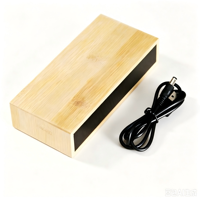 Chargeur sans fil en bambou avec réveil numérique, horloge de bureau à affichage LED avec température, fonction snooze pour chambre à coucher et bureau