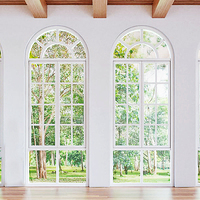 Ventana Abatible Horizontal de Estilo Europeo Vintage con Doble Vidrio Templado Low-E y Aislamiento Térmico, Marco de Acero