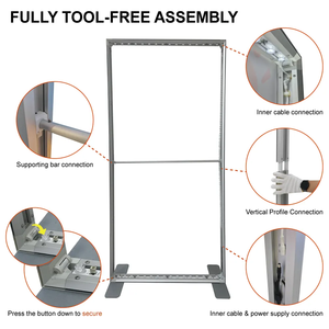 2025 Últimos modelos <span class=keywords><strong>ADMAX</strong></span> D80P Cabina de exhibición de Feria de doble cara Cabina de caja de luz SEG sin herramientas con marco de aluminio - Product Image 4