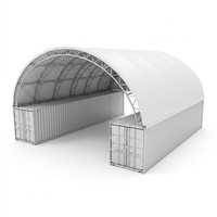 Kumaş Yapılı Modüler Çadır Depo Genişletilebilir Barınak Depolama Konteyneri Çemberli Ahır Yapısı Sertifikalı PVC Galvanizli Çelik