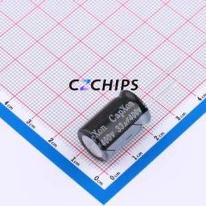 Condensateur électrolytique en aluminium à montage traversant KM330M400I200A, composant à montage traversant (THT), D13xL20mm 33uF 20% 400V 5mm - Product Image 1