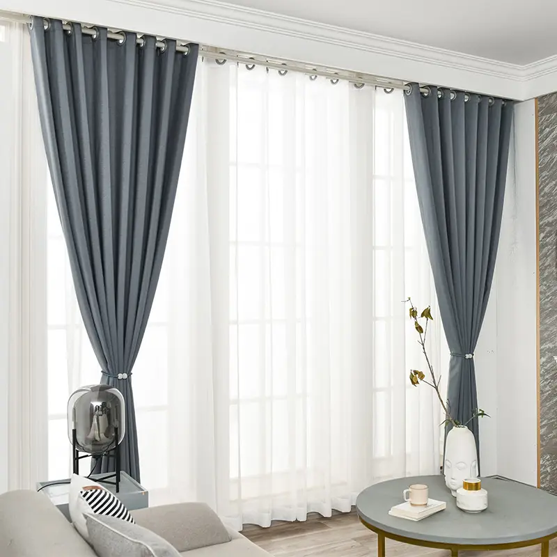 Cortinas para ventana de casa, tela Jacquard, Color gris, para Hotel, sala de estar y dormitorio, 2022