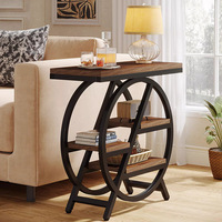 Console d'entrée de style américain en MDF, finition vieillie, forme de cadre personnalisable, table étroite avec rangement