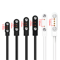 Câble de charge magnétique pour montre intelligente Haylou, 2 broches, 2,5 mm/2,8 mm/4 mm/7,62 mm, noir, pour Haylou Solar LS05/RT LS05S/RT2, tresse en cuivre pur