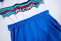 Tenue de pilote de course pour accessoires de cinéma, combinaison de course classique avec blocs de couleur et logo personnalisé