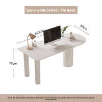 Kursi Meja Kantor Komputer Gaya Prancis Modern Sederhana untuk Apartemen Kecil Terpadu, Warna Krem, Mewah Ringan