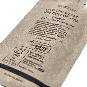 Dầu gội và dầu xả dùng một lần thân thiện với môi trường, phân hủy sinh học, dùng cho khách sạn, hộp giấy Kraft 20mL - Product Image 5