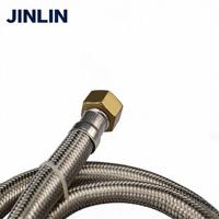 Tuyau flexible en acier inoxydable tressé Jinlin avec tube intérieur en EPDM, tuyau métallique flexible pour lavabos, tuyau d'arrivée d'eau
