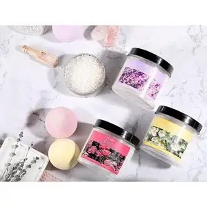 Private Label Badesalz Geschenk Körper Fußpflege Rose Lavendel Blumen Peeling Bio Kristall natürliche Einweichen Spa Milch Badesalz