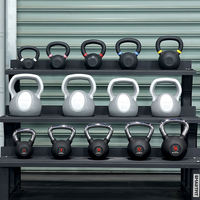 Ensemble de kettlebells en fonte SMARTFIT, revêtement poudré, vente en gros pour l'entraînement de force et la musculation