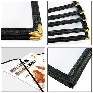 Couverture de <span class=keywords><strong>menu</strong></span> transparente en PVC de 8.5x11 pouces A4 1/2/3/4/6/8 pages dossier de support de <span class=keywords><strong>menu</strong></span> de restaurant pour hôtel et café - Product Image 4