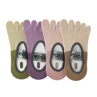 Chaussettes de sport professionnelles pour femmes, cinq doigts, yoga, pilates, tricot fines, antibactériennes, semelles en silicone antidérapantes, logo