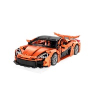 Modèle de voiture de course McLaren P1 dorée transfrontalière en blocs de construction, jouet télécommandé électrique à petites particules en plastique de 40 pièces