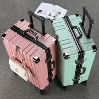 Nouvelle valise en aluminium pour femmes et hommes, roulettes silencieuses, roues universelles, matériau ABS+PC, valise à roulettes durable, grande capacité, voyage
