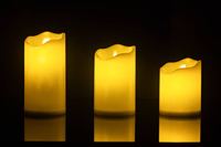 Flammenlose Gelbe Blumenförmige LED-Säulenkerzen Batteriebetrieben Warmweiß Flackernd für Hochzeit Heim Party Dekoration