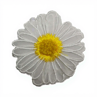 Appliques brodées en organza tissé double couche motif marguerite et tournesol, embellissements DIY, patchs de dentelle tridimensionnels