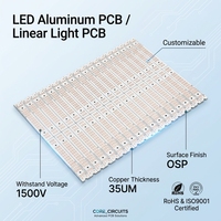 Circuit imprimé en aluminium personnalisé pour éclairage linéaire LED, carte de circuit imprimé en aluminium pour le contrôle de l'éclairage