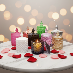 Frasco de Vidro Luxuoso Estilo Romano Europeu Retrô com Tampa para Velas - Suporte de Vidro para Velas para Decorações de Casamento - Product Image 2